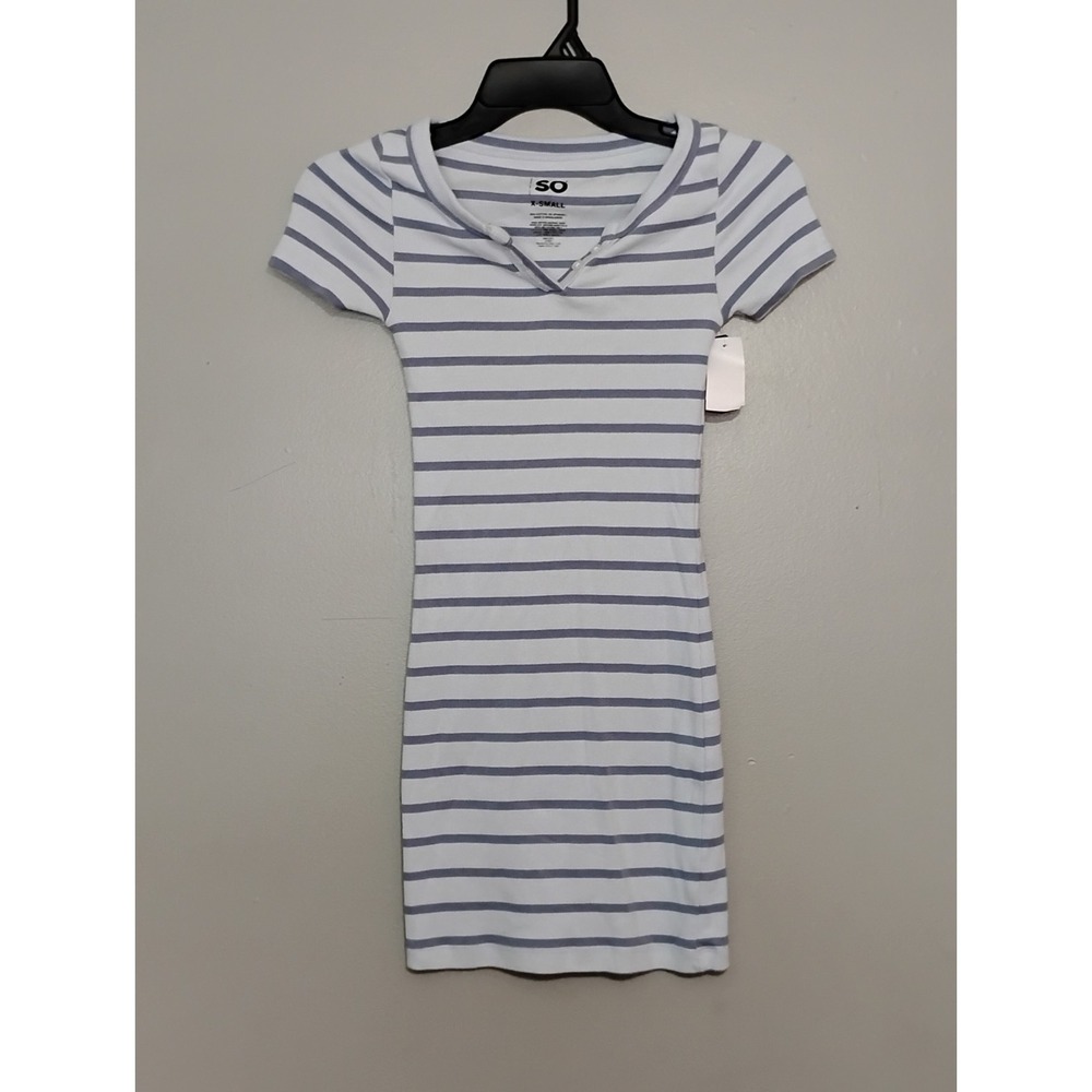 Kohl's SO's Dress Strips Blue Size X-Small